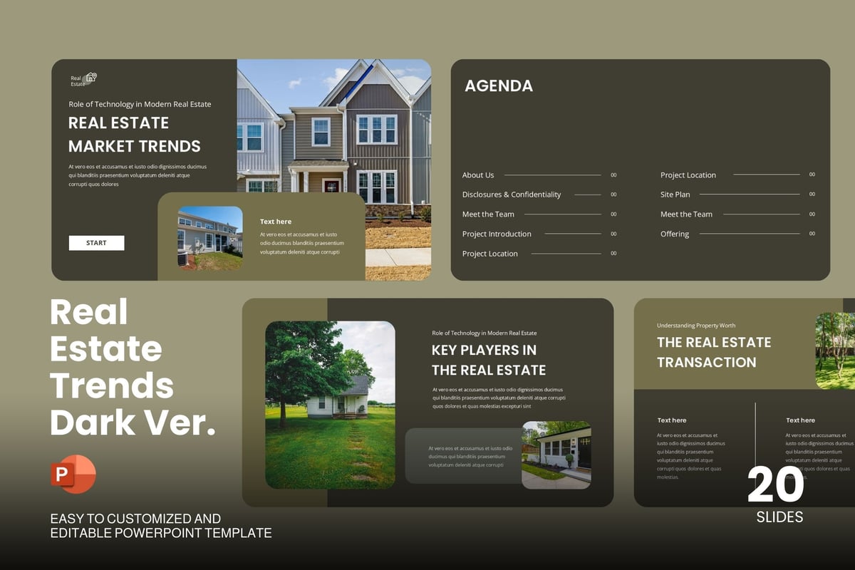 房地产市场投资发展PowerPoint演示文稿模板 Real Estate Trends - Powerpoint Template