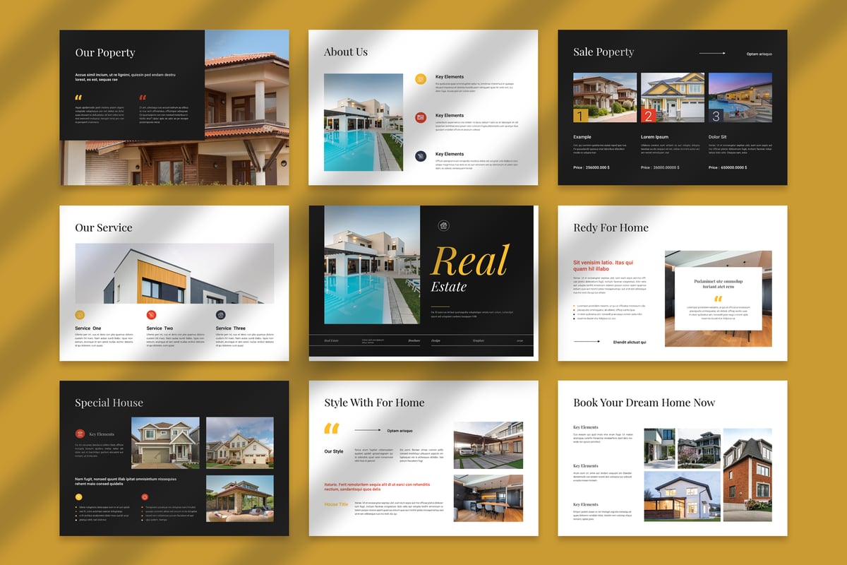 房地产宣传册图册模板 Real Estate Brochure Landscape Template