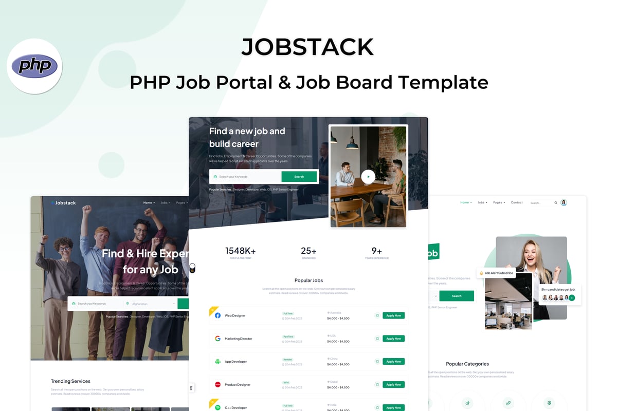 Jobstack – PHP 求职门户和求职板模板