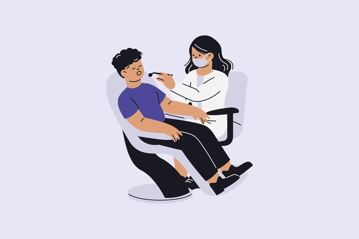 牙科检查矢量插画 Dental Checkup