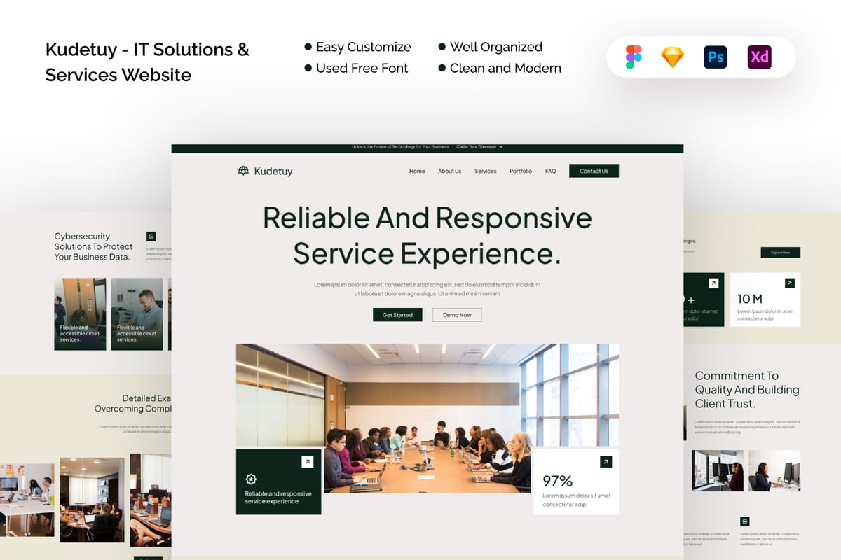 IT 解决方案和服务网站设计模板 Kudetuy - IT Solutions & Services Website