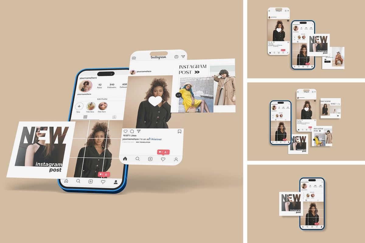 Instagram 帖子模型顶视图