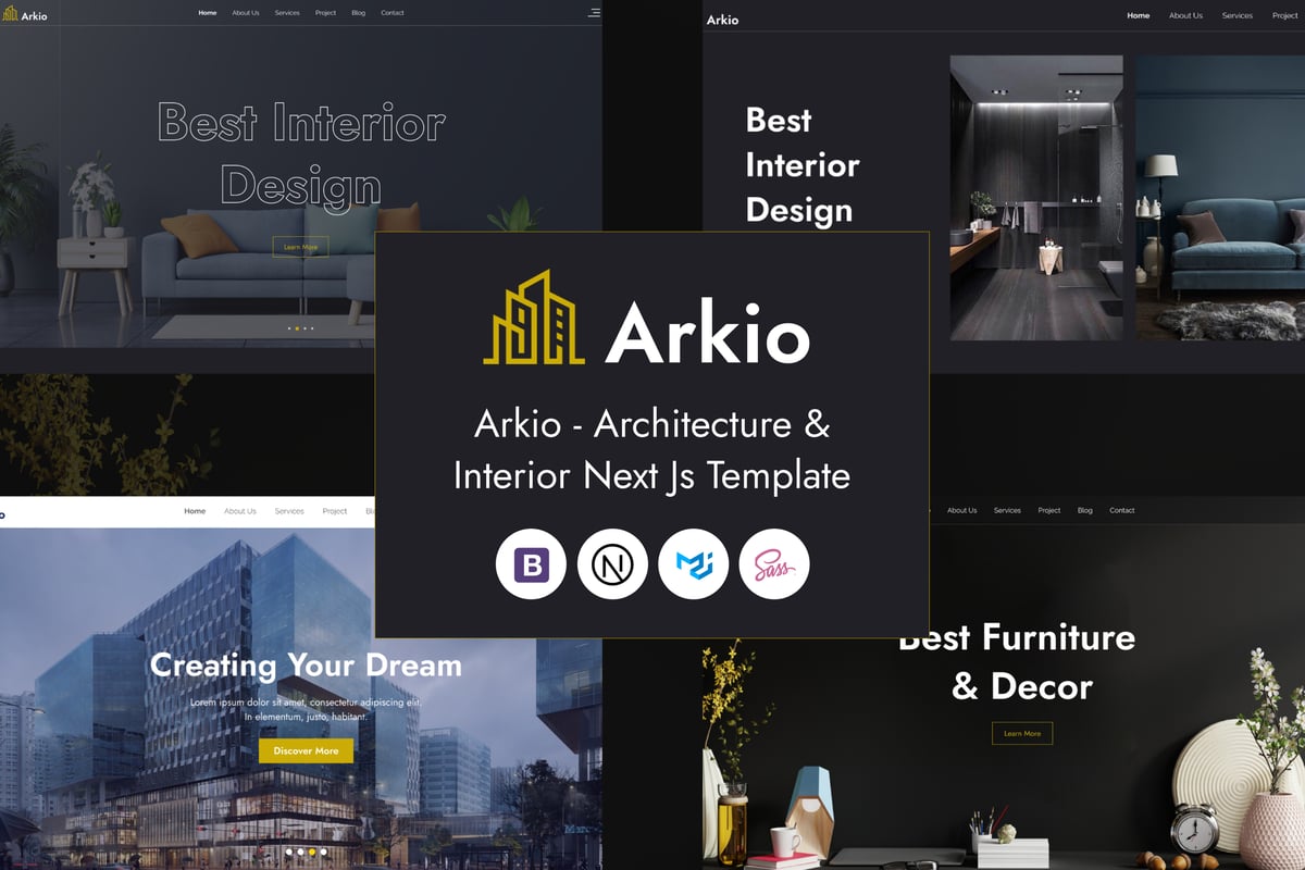 Arkio – 建筑与室内设计 Next Js 模板