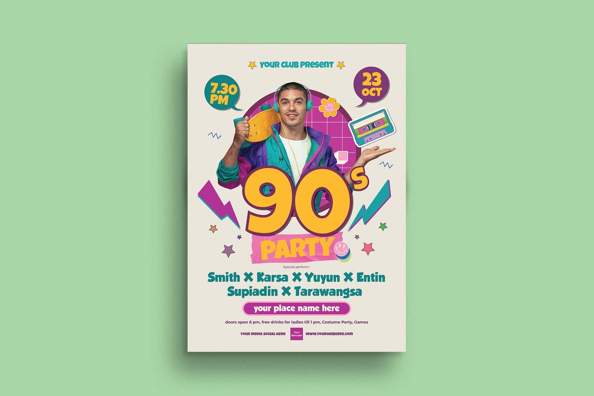 90 年代派对传单