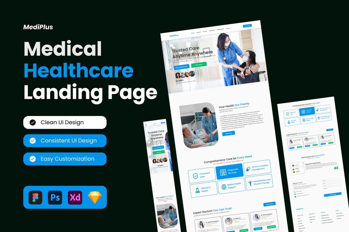 MediPlus – 医疗保健登陆页面