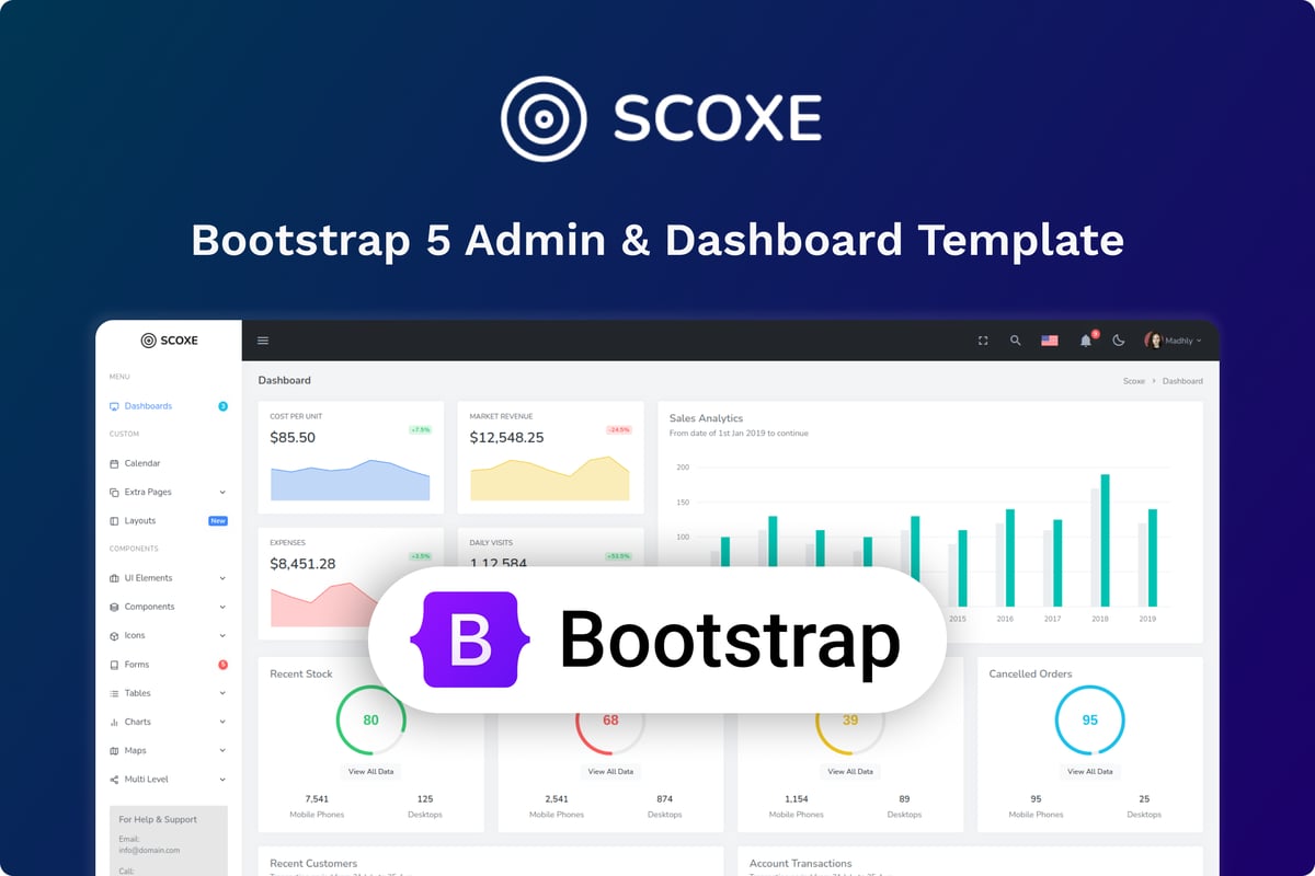 Scoxe – 管理员和仪表板模板