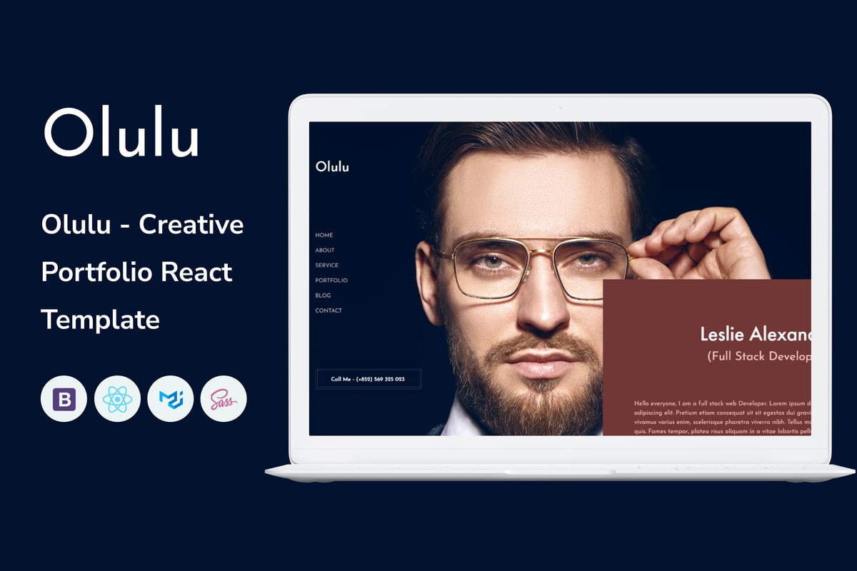 Olulu – 创意作品集 React 模板