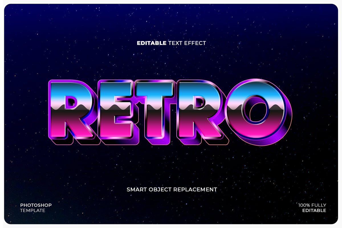 Retrowave 徽标和文字效果