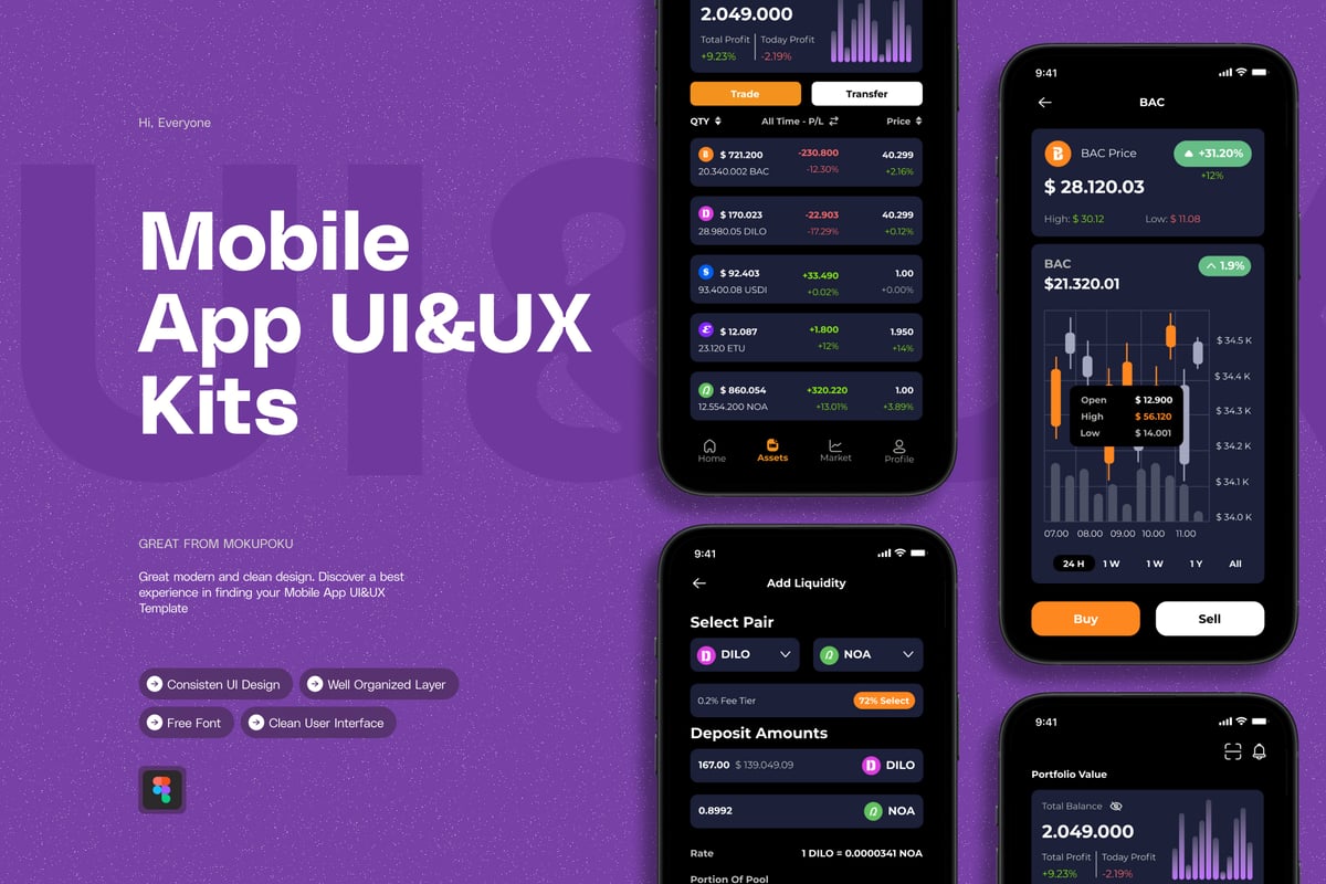 区块链移动应用App UI Kit (FIG)