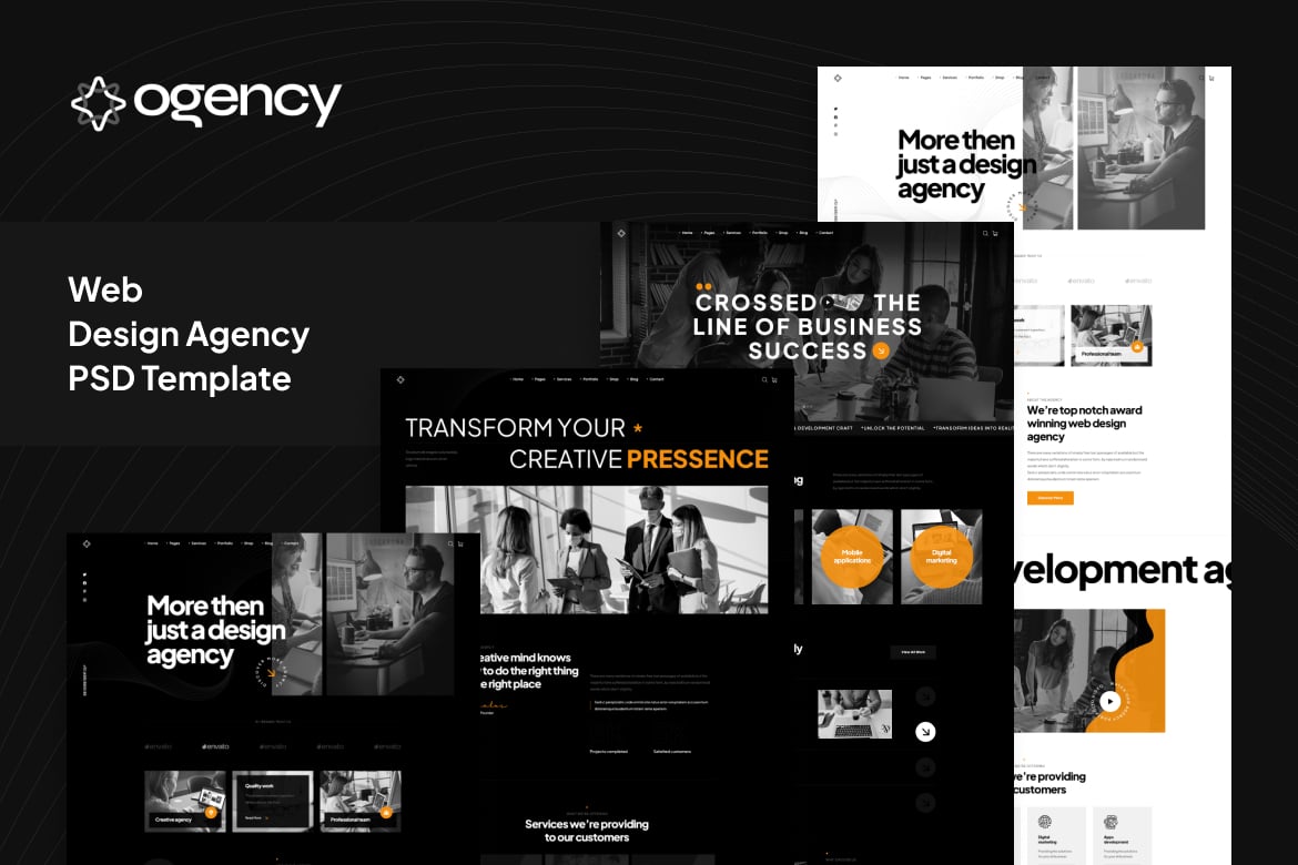 Ogency – 网页设计机构 PSD 模板