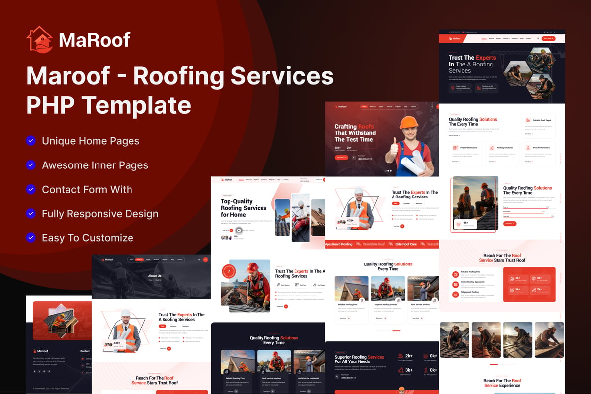 Maroof – 屋顶服务 PHP 模板