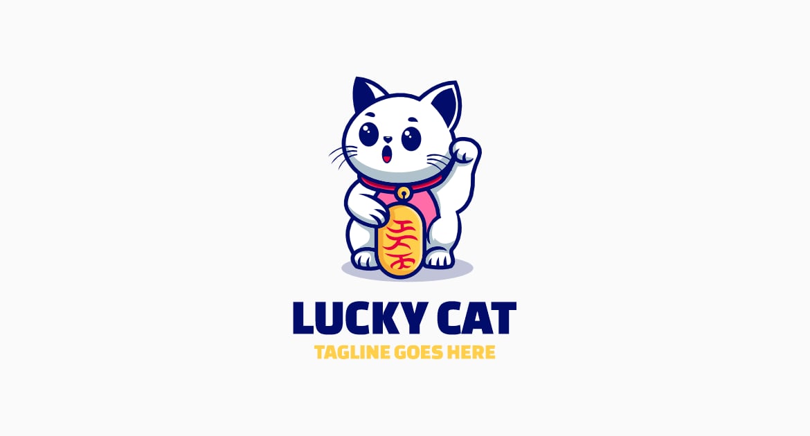 招财猫简单吉祥物标志