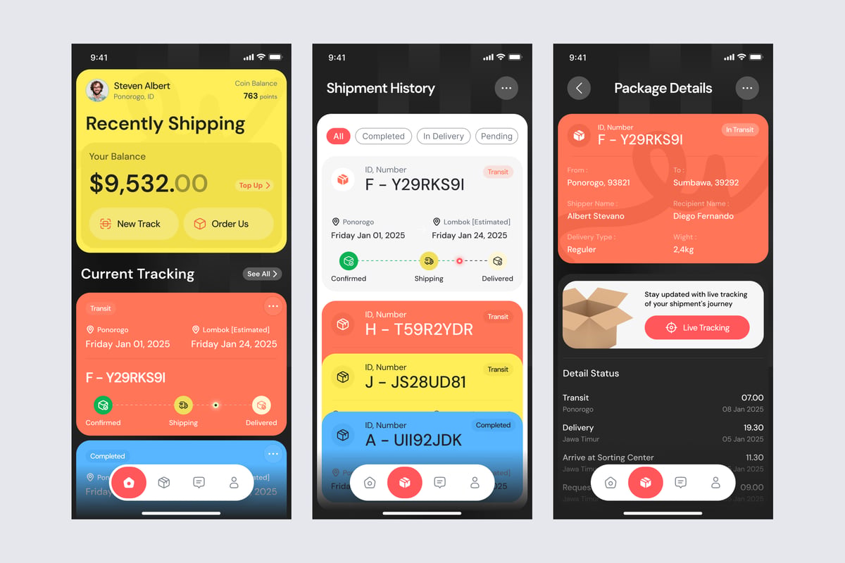 物流应用App UI Kit (FIG)