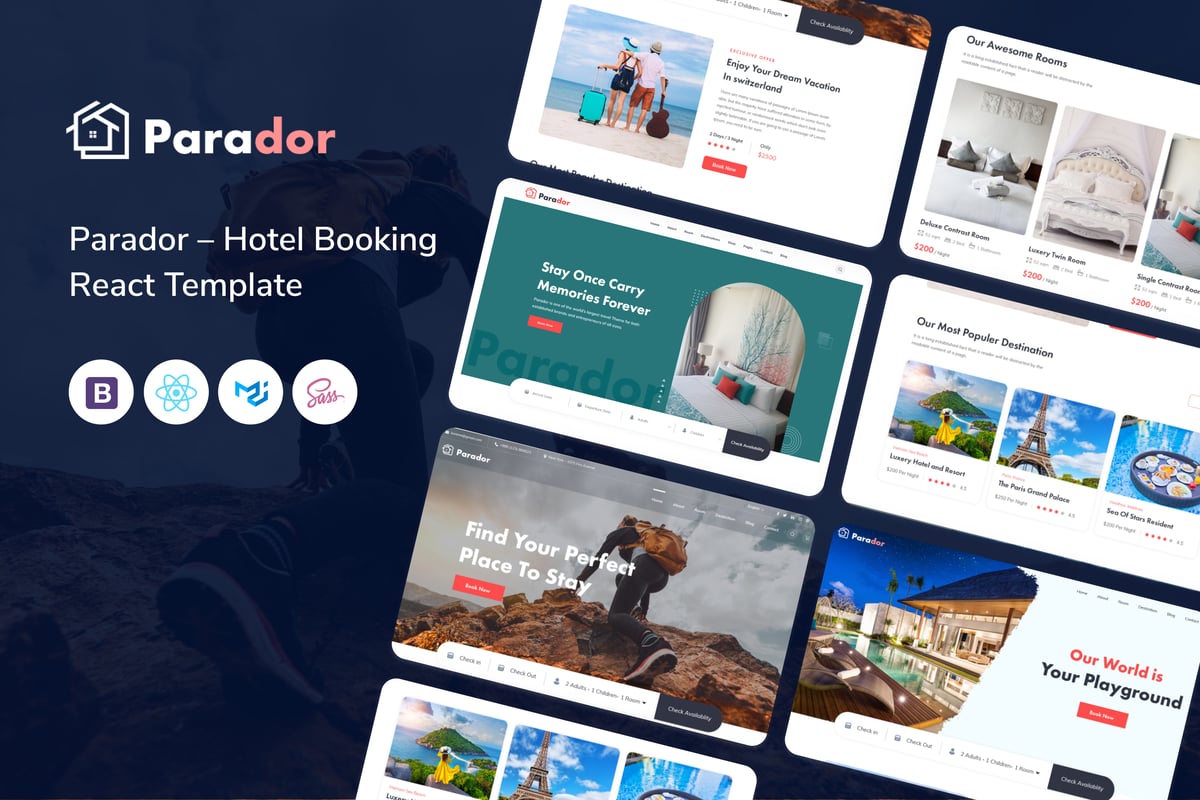 Parador – 酒店预订 React 模板