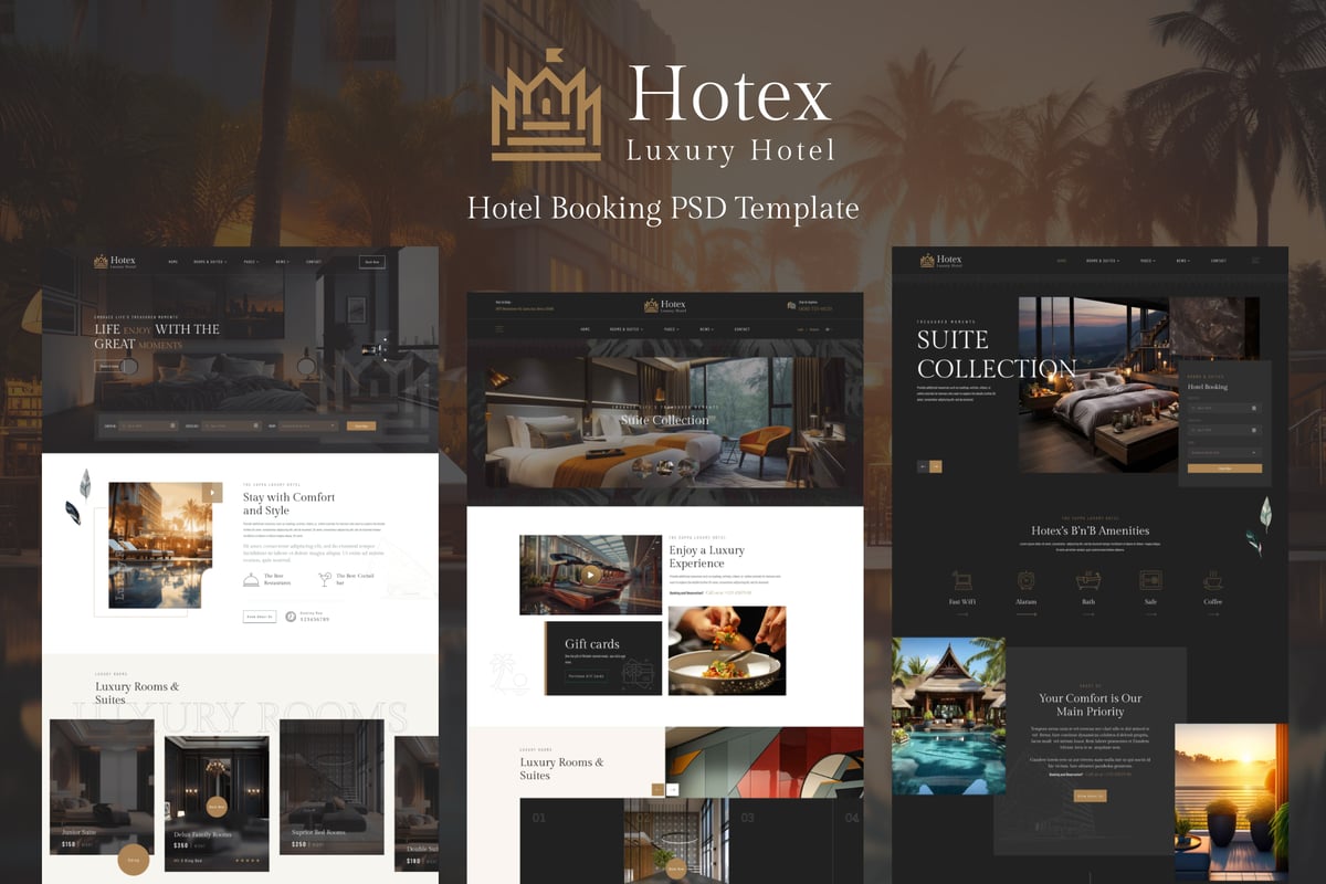 Hotex-酒店预订 PSD 模板