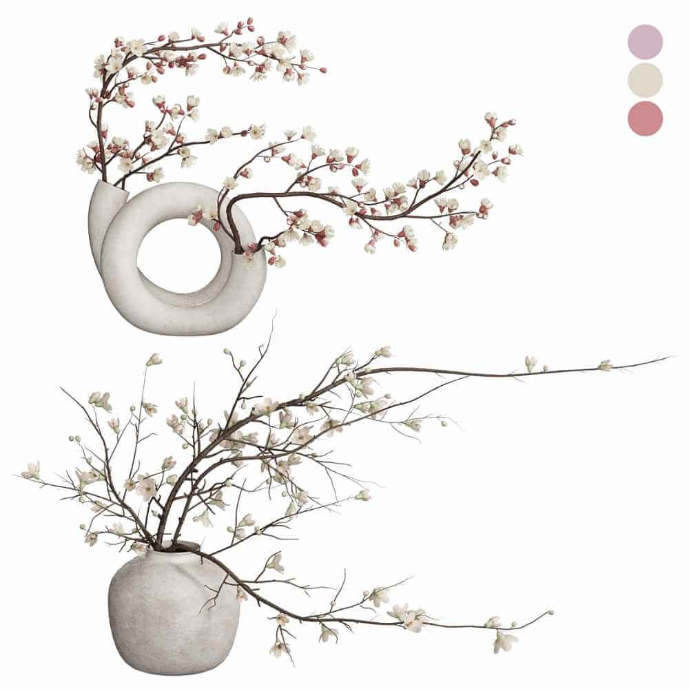 装饰花瓶中的花枝3D模型（OBJ,FBX,MAX）