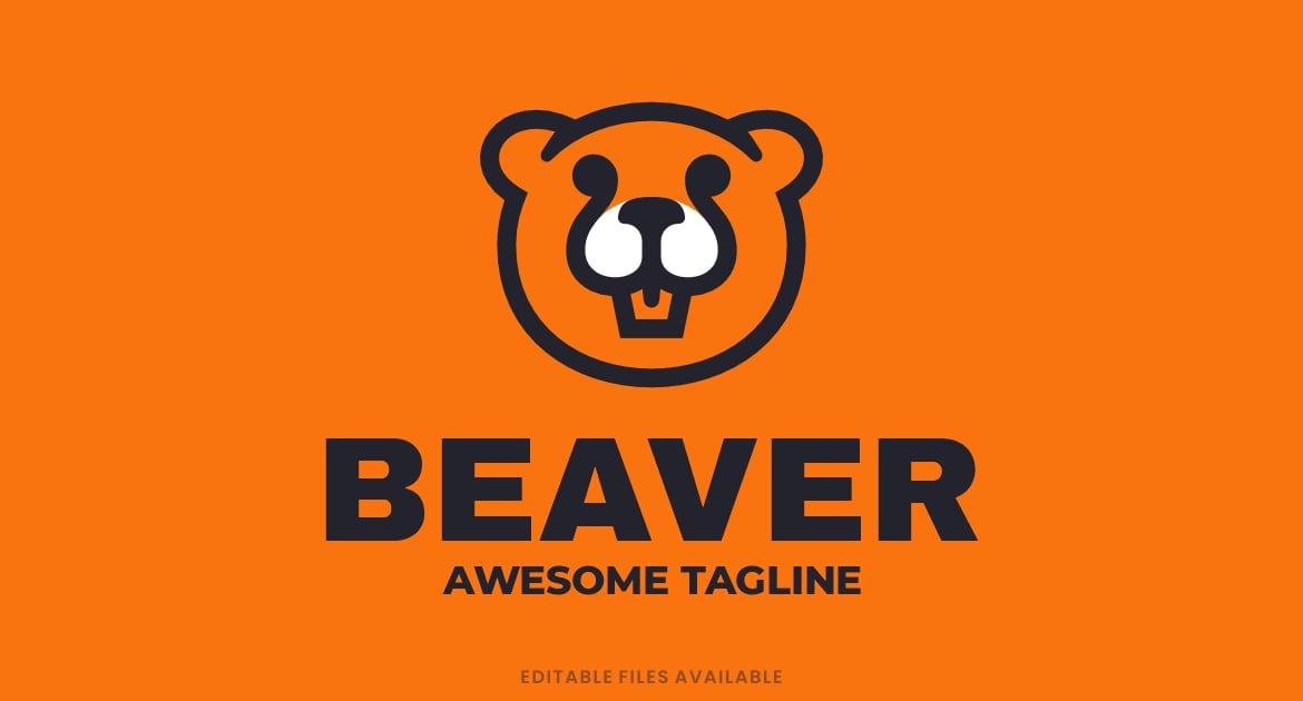 Beaver Line Art Mascot Logo