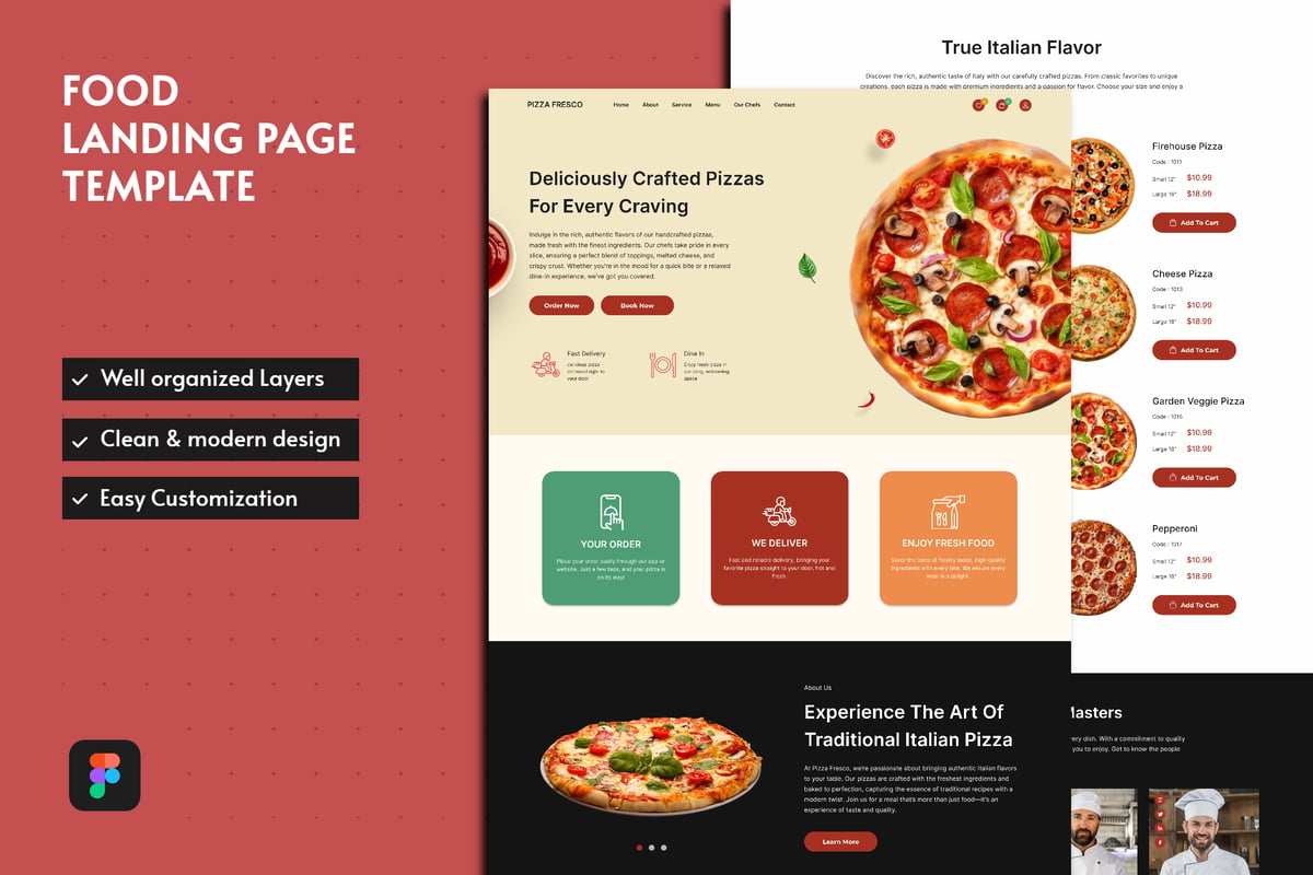 Pizza Fresco – 美食登陆页面