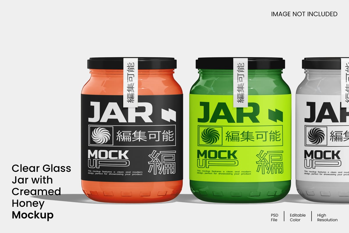 盛有奶油蜂蜜模型的玻璃罐