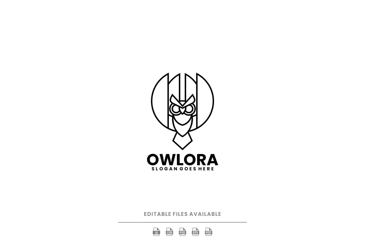 Owlora 线条艺术标志