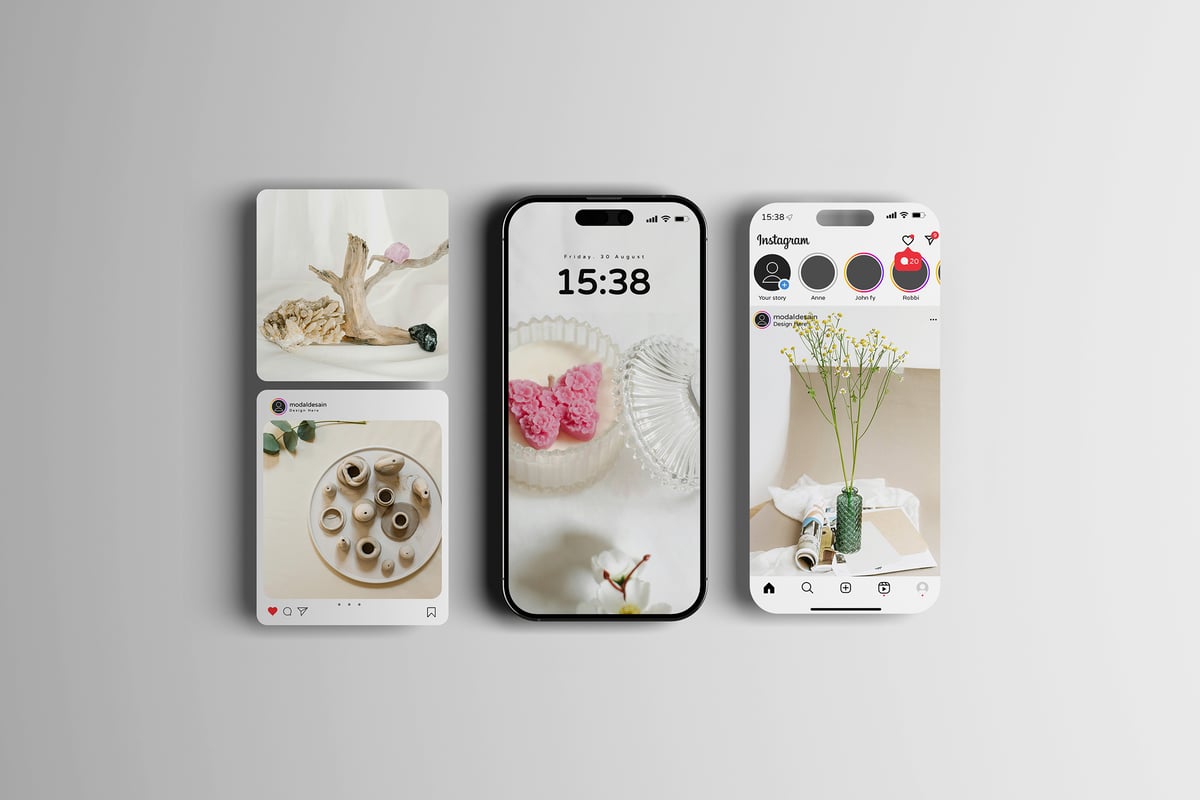 iPhone 屏幕社交媒体模型