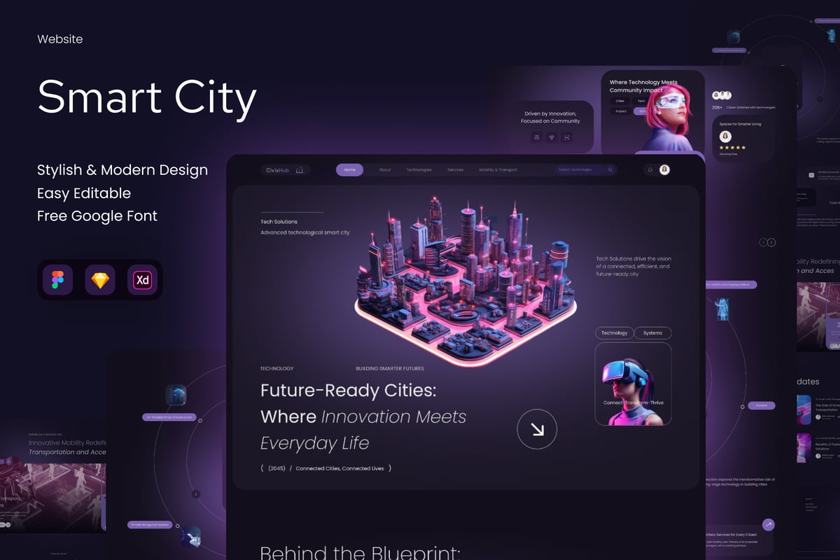 CivixHub – 智慧城市登陆页面