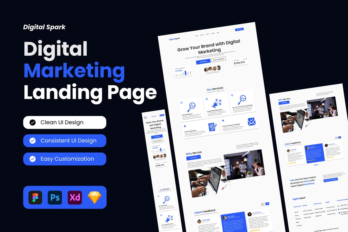 Digital Spark – 数字营销登陆页面