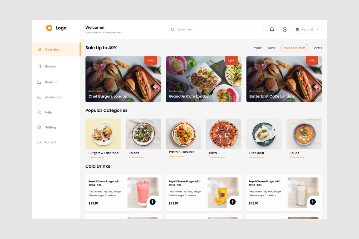 食品订购仪表板 UI 套件