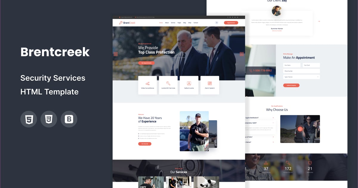 Brentcreek – 安全服务 HTML 模板