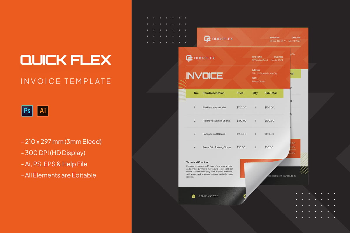 Quick Flex – 发票模板