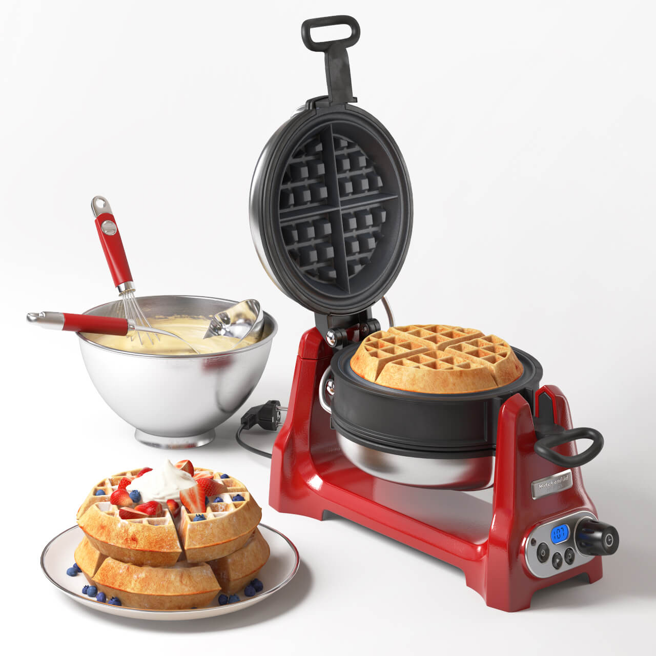 KitchenAid华夫饼烘焙机3D模型(OBJ,MAX)