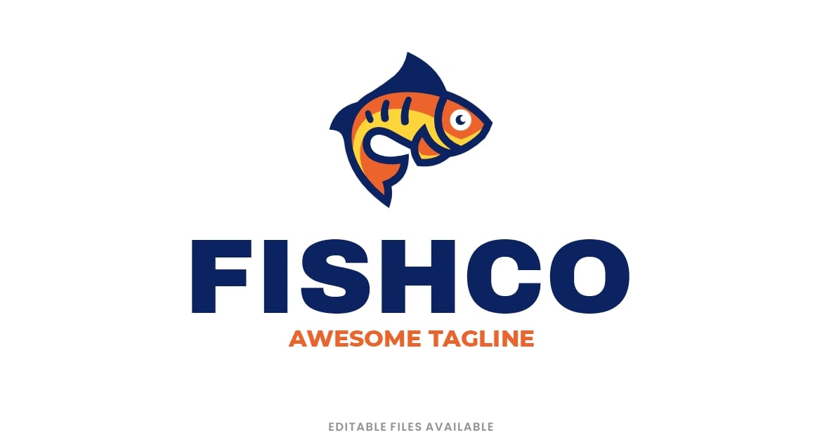 Fishco 简单吉祥物标志
