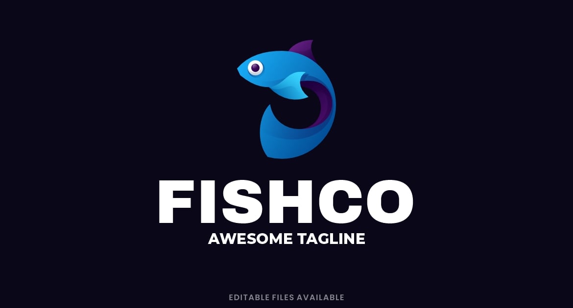 Fishco 渐变彩色徽标