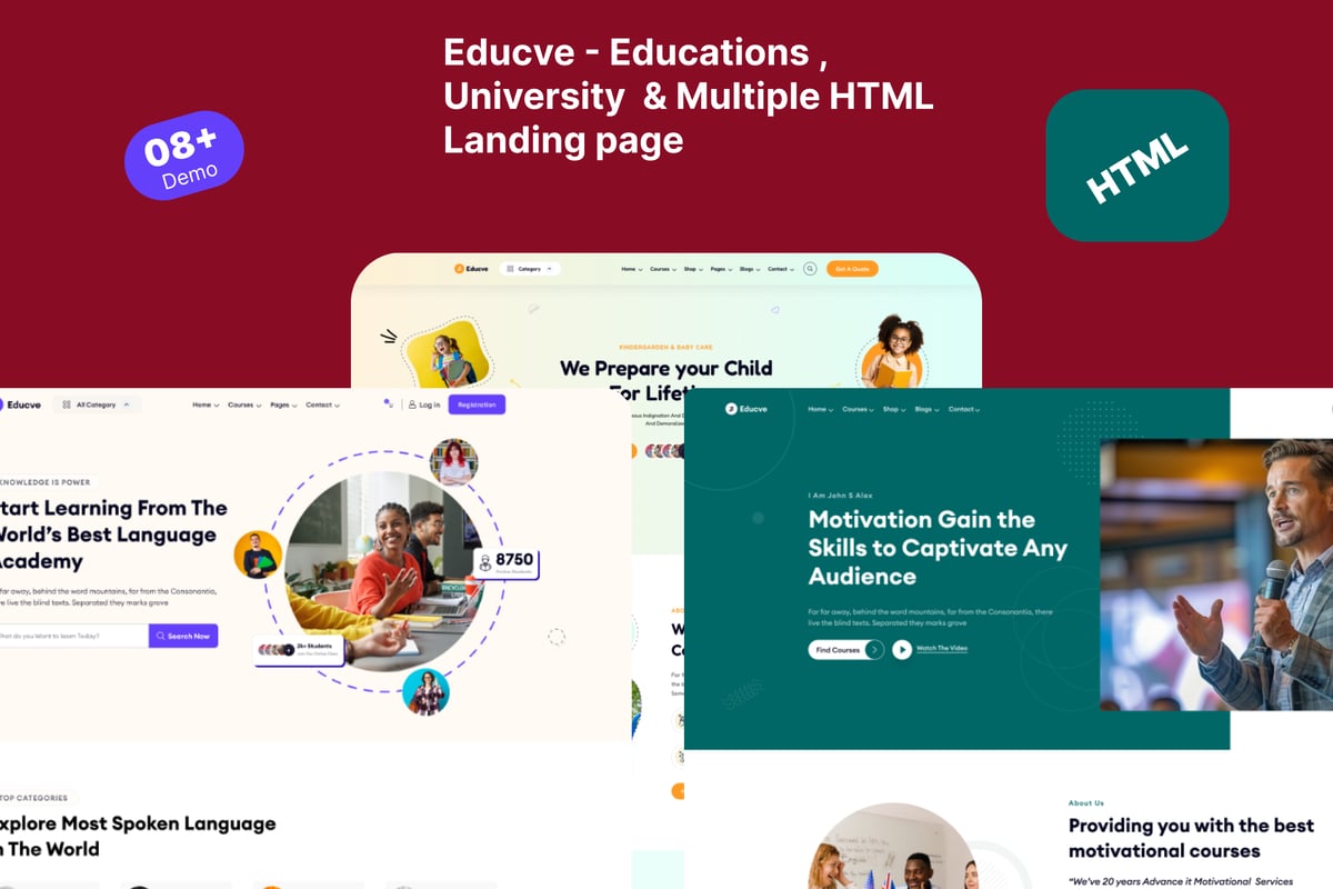 Educve-大学，在线课程和多演示教育