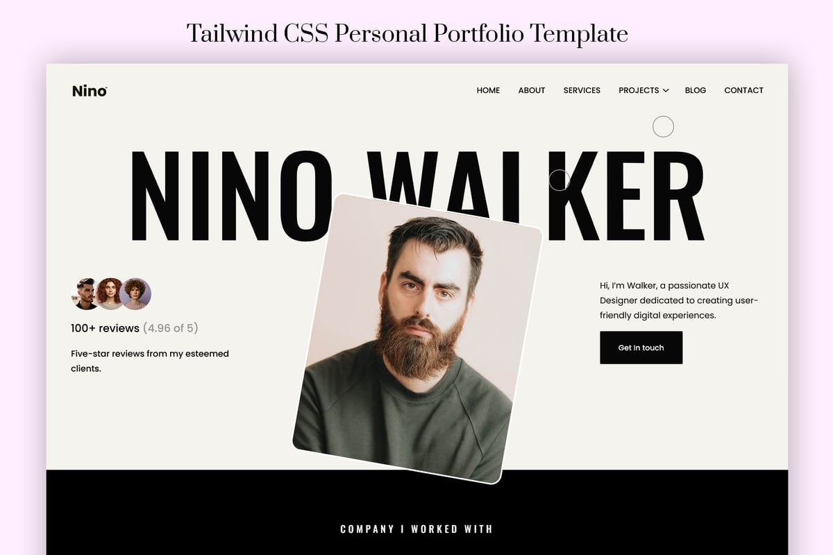 Nino – Tailwind CSS 个人作品集模板
