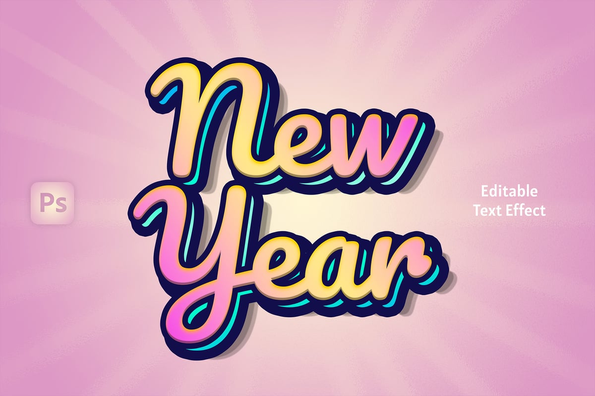 新年文字效果 – STBRN