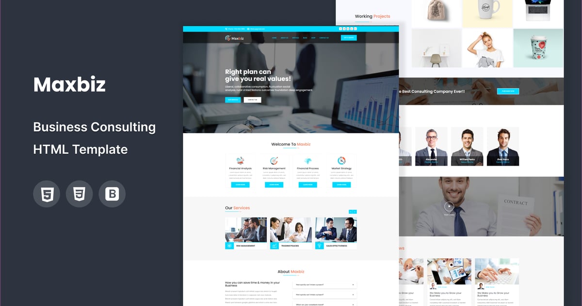Maxbiz – 商业咨询 HTML 模板
