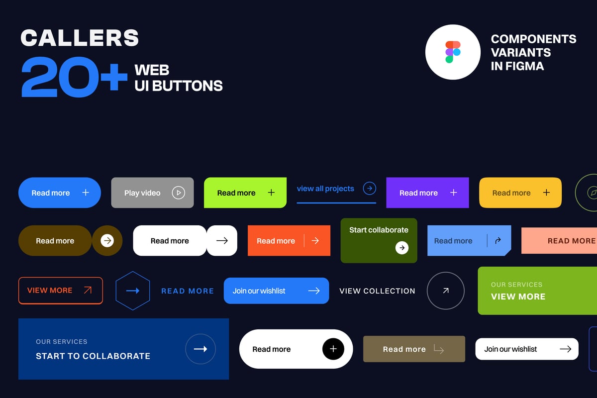 Figma Web UI 按钮套件
