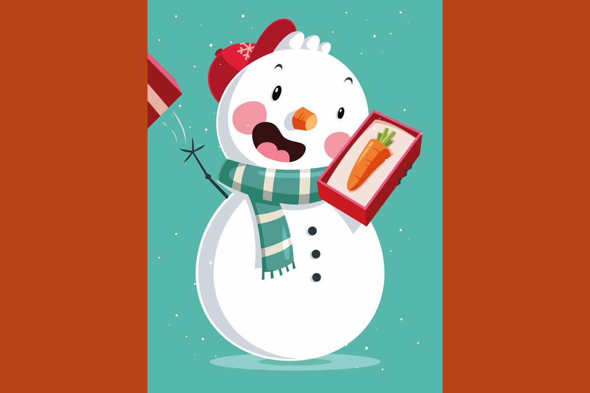 圣诞雪人 SVG 插图