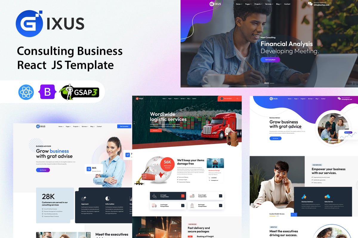 Gixus – 咨询业务 React 模板