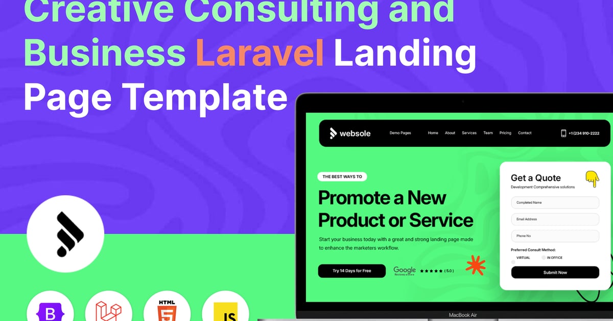 Websole – 创意与商业 Laravel 登陆页面