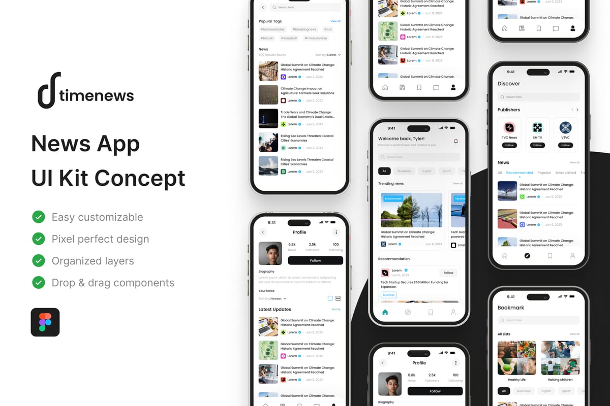 新闻应用 App UI Kit (FIG)