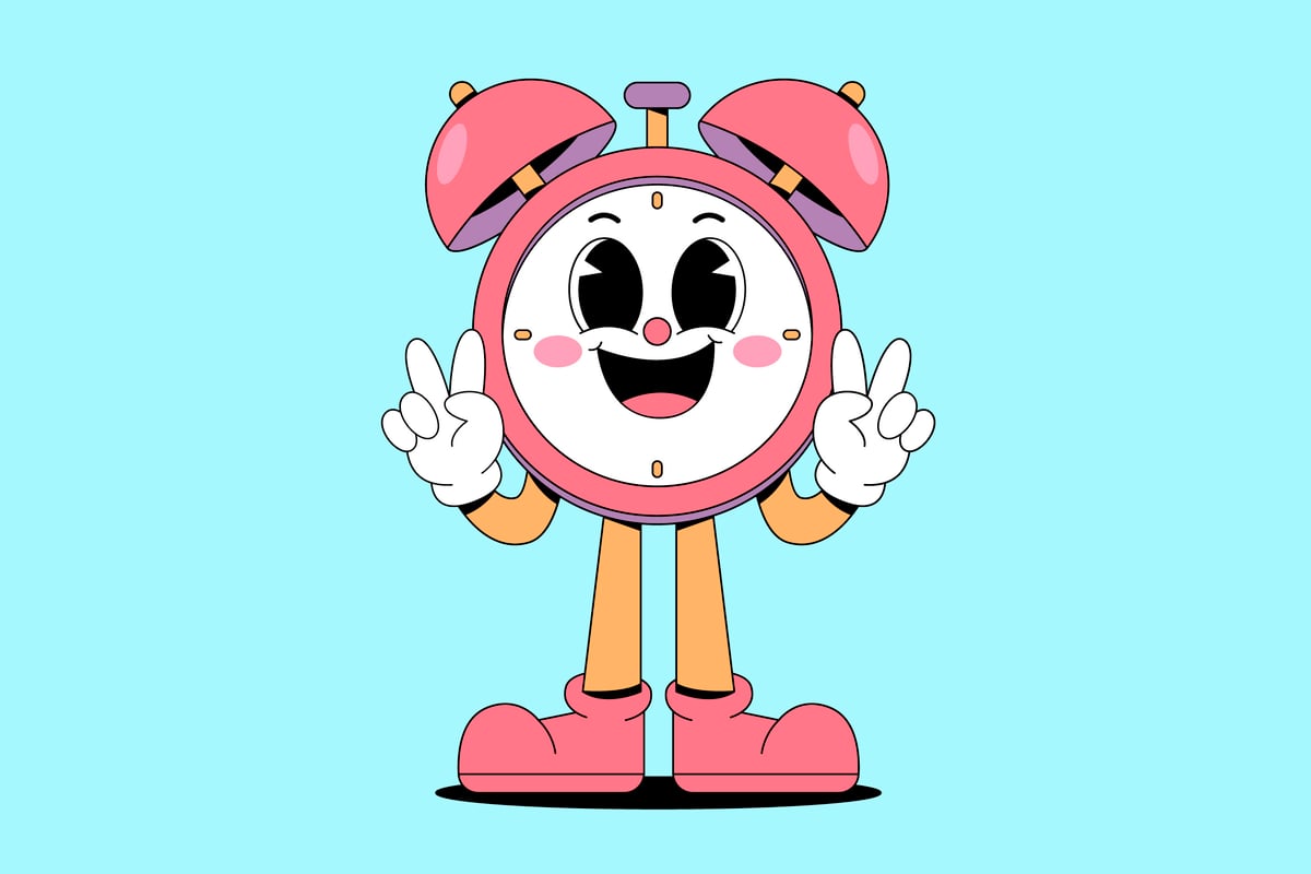 复古卡通时钟矢量