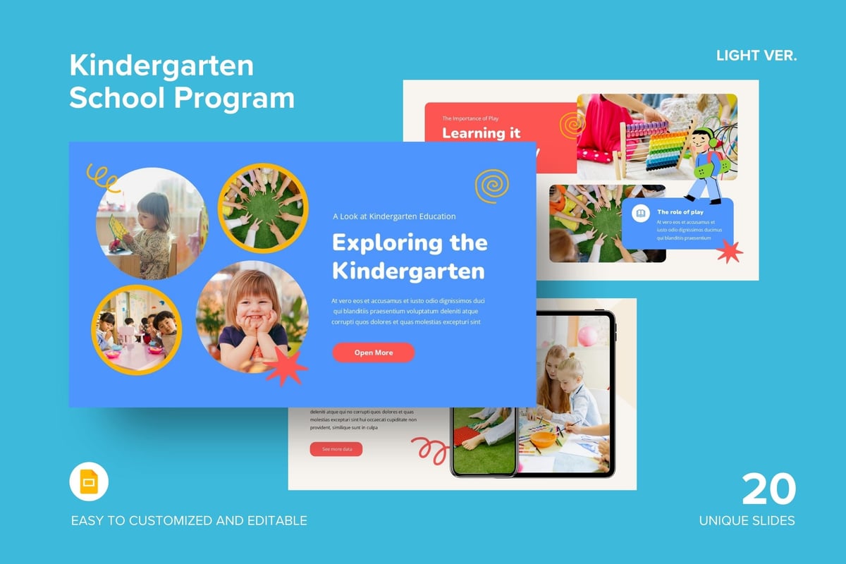 幼儿园学校计划 - Google 模板