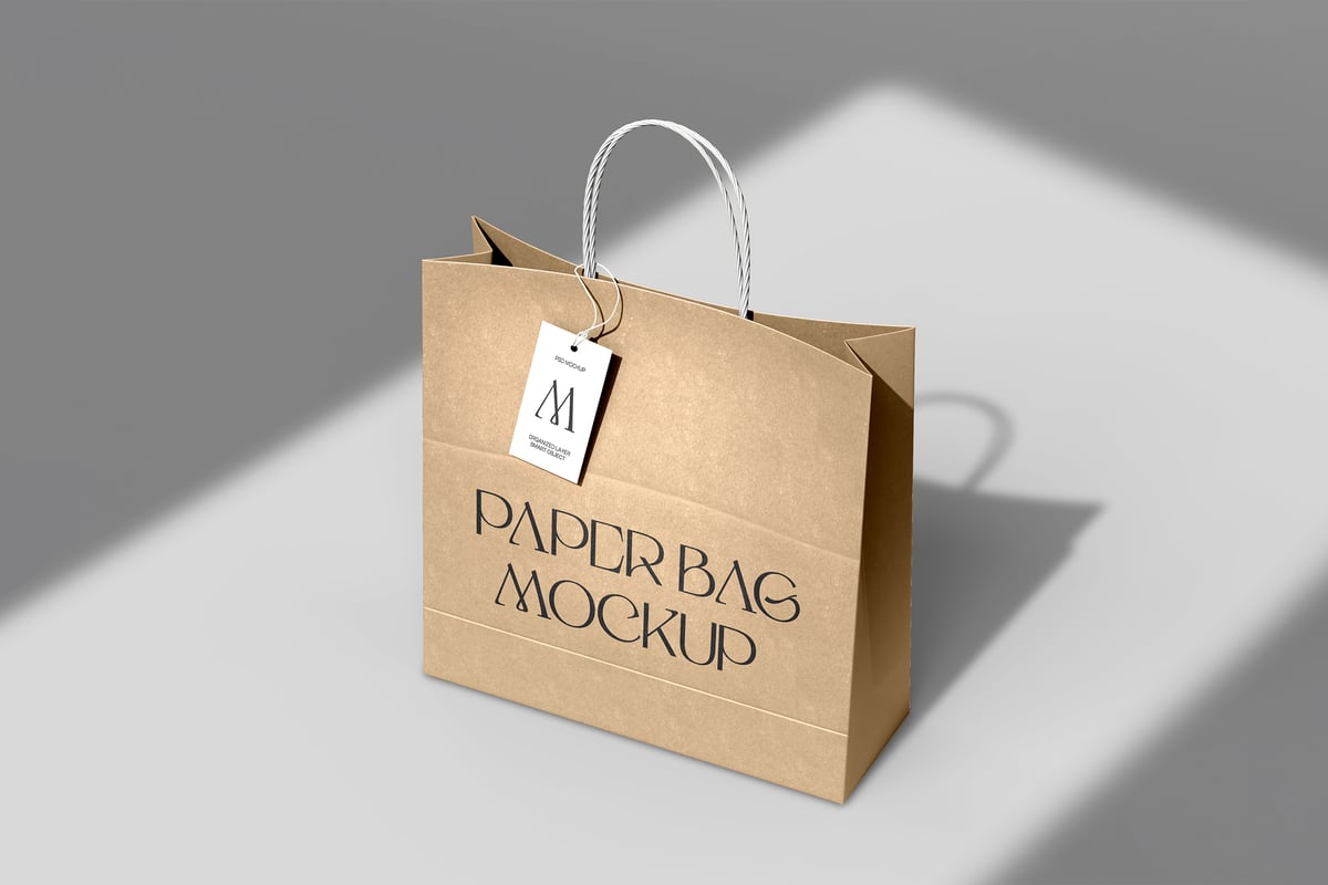 纸质购物袋品牌样机套装 (PSD)