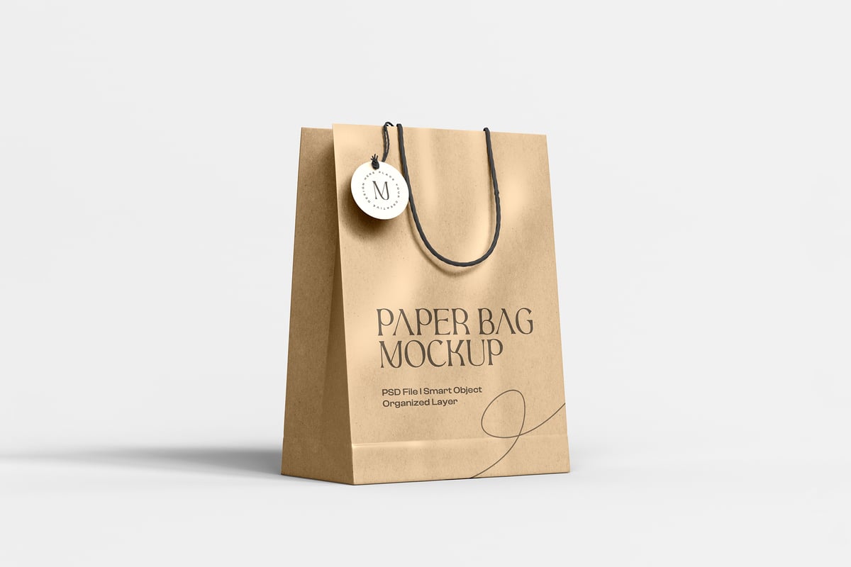 纸质购物袋品牌样机套装 (PSD)