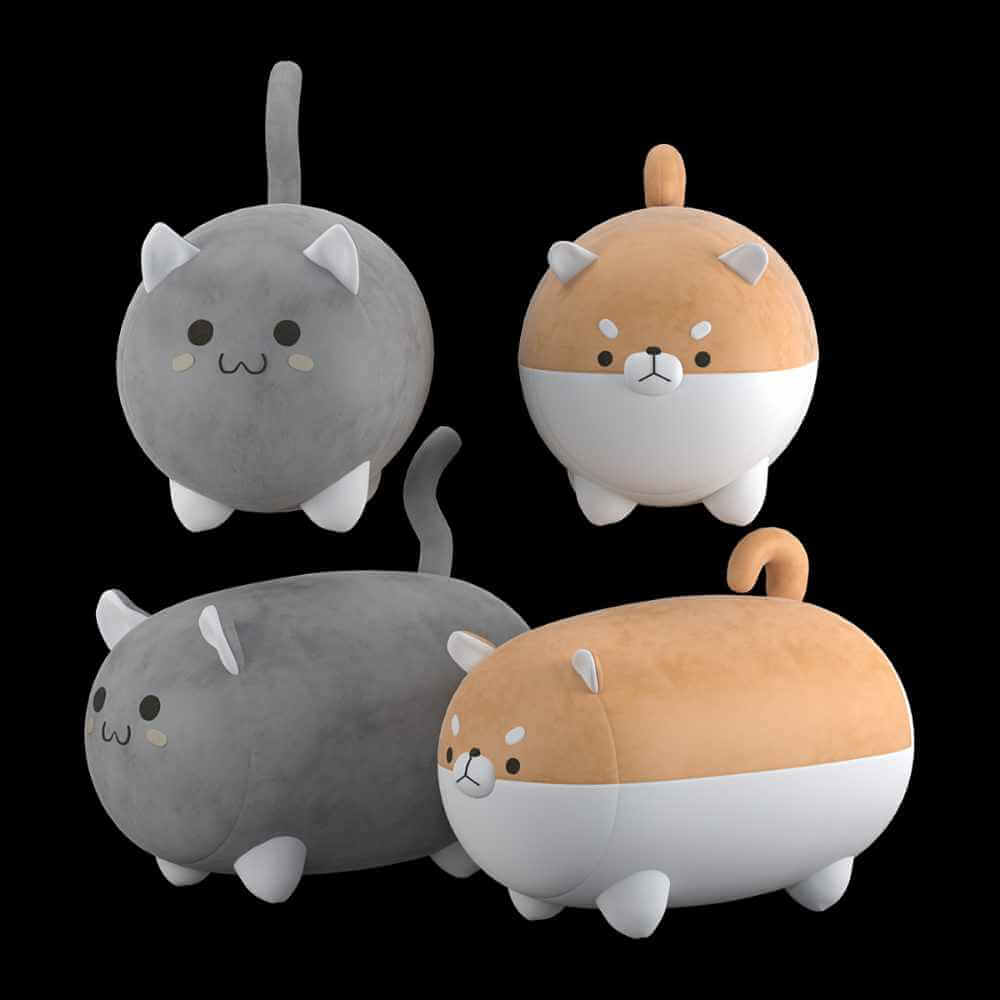 布艺猫狗玩具 动物公仔3D模型（FBX,MAX）
