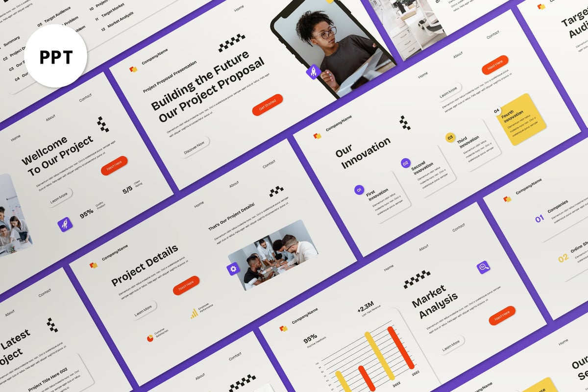 奶油色现代商业提案PPT模板 (PPT)