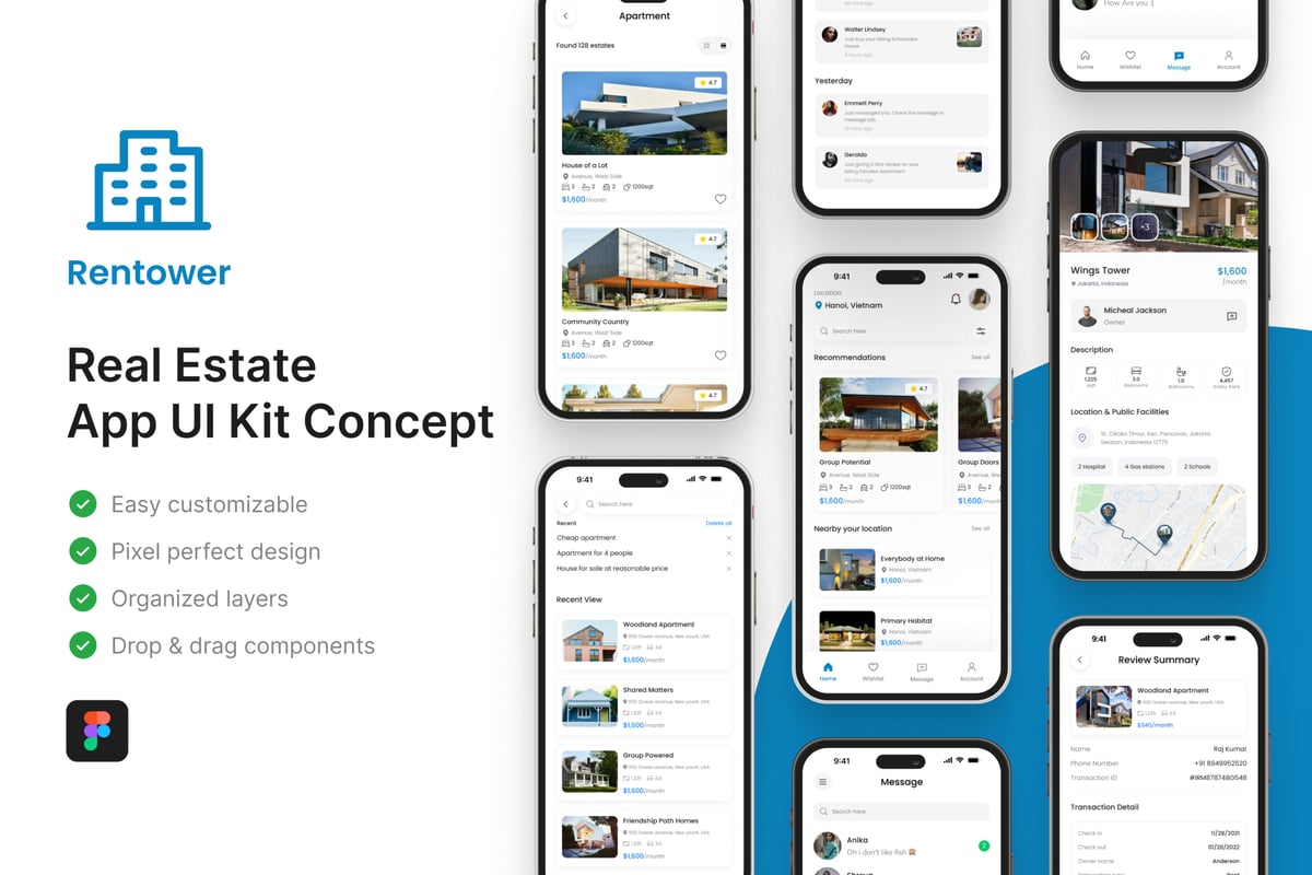 房地产应用APP UI KIT (FIG)