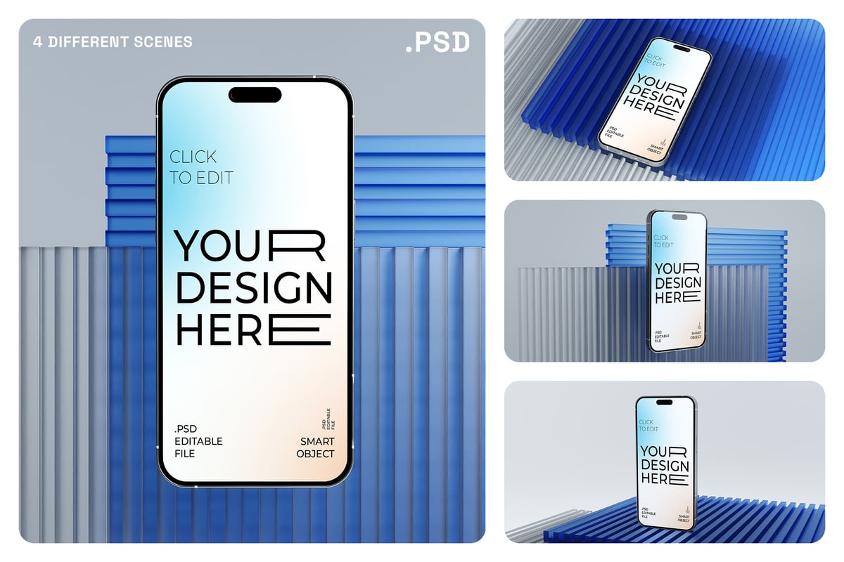 iPhone 16 手机样机 (PSD)